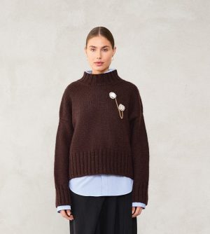 Mindy Sweater strikket i Peer Gynt og Tynn Silk Mohair fra Sandnes Garn